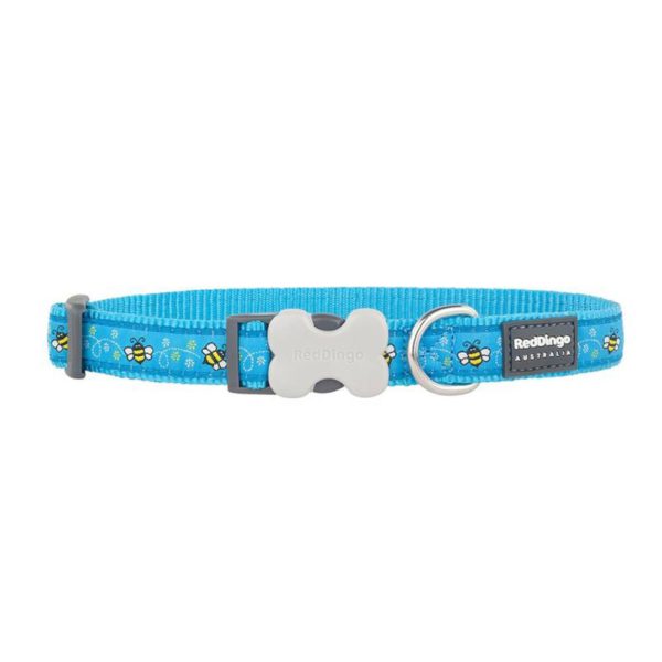 Red Dingo Bumble Bee Dog Collar - Turquiose