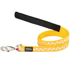 Red Dingo Dog Lead - Yellow with Spots - Large