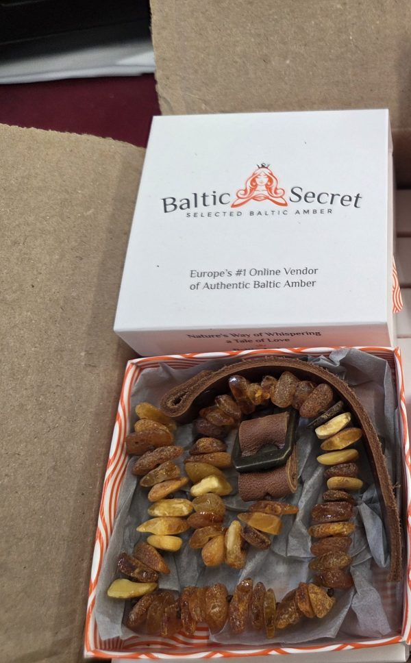 Baltic Secret Amber Collars for Dogs and Cats with an adjustable Leather Strap