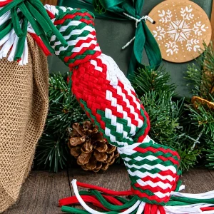 Ancol Squeaker Christmas Cracker Rope Toy